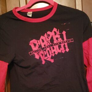 Kavio ladies size M long sleeve shirt Papa Roach; pre-owned; red/black; cotton